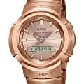 Casio Casio G-Shock AWM-500GD-4ADR  AWM-500GD-4ADR электронные мужские часы  золотой циферблат, браслет сталь с ip покрытием — вид спереди