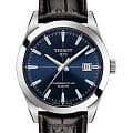 Tissot Tissot Gentleman Powermatic 80 Silicium T127.407.16.041.01 Gentleman T1274071604101 механические мужские часы  синий циферблат, браслет кожаный — вид спереди