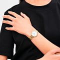 Оригинальные часы Daniel Wellington Daniel Wellington Petite Roman Numerals 5-Link Gold DW00100682 кварцевые калибр механизма  общий вид