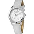 Jacques Lemans Jacques Lemans 1-1840B  1-1840B кварцевые женские часы  белый циферблат, браслет кожаный — вид спереди