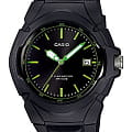 Casio Casio Illuminator LX-610-1A  LX-610-1AVEF кварцевые мужские часы  черный циферблат, браслет 18-каратное желтое золото — вид спереди