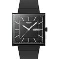 Swatch Swatch Square Bioceramic Standard SO34B701  SO34B701 кварцевые женские часы  черный циферблат, браслет биоматериал — вид спереди