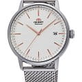 Orient Orient RA-AC0E07S1  RA-AC0E07S механические мужские часы  белый циферблат, браслет нержавеющая сталь — вид спереди
