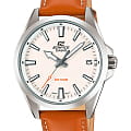 Casio Casio Edifice EFV-100L-7A EFV EFV-100L-7A кварцевые мужские часы  белый циферблат, браслет кожаный — вид спереди