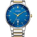 Citizen Citizen Classic BI5124-50L  BI5124-50L кварцевые мужские часы  синий циферблат, браслет нержавеющая сталь с ip-покрытием — вид спереди