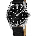 Jacques Lemans Jacques Lemans 1-2022A  1-2022A кварцевые мужские часы  черный циферблат, браслет кожаный — вид спереди
