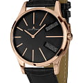 Jacques Lemans Jacques Lemans  1-1813E  1-1813E кварцевые мужские часы  черный циферблат, браслет кожаный — вид спереди
