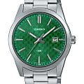Casio Casio Collection MTP-VD03D-3A1  MTP-VD03D-3A1 кварцевые мужские часы  зеленый циферблат, браслет нержавеющая сталь — вид спереди