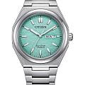 Citizen Citizen Eco-Drive AW0130-85M  AW0130-85M кварцевые мужские часы  бирюзовый циферблат, браслет титановый — вид спереди
