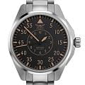 Aviator Aviator Airacobra 43 Heritage V.3.39.0.341.5  V.3.39.0.341.5 механические мужские часы  черный циферблат, браслет нержавеющая сталь — вид спереди