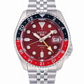 Seiko Seiko 5 Sports SSK031K1  SSK031K1 механические мужские часы  красный циферблат, браслет нержавеющая сталь — вид спереди