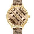 Guess Guess  W1229L2  W1229L2 кварцевые женские часы  коричневый циферблат, браслет кожаный — вид спереди