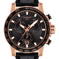 Tissot Tissot SuperSport Chrono T125.617.36.051.00 SuperSport Chrono T1256173605100 кварцевые мужские часы  черный циферблат, браслет кожаный — вид спереди