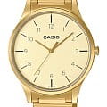 Casio Casio Collection LTP-E140GG-9BEF  LTP-E140GG-9B кварцевые женские часы  бежевый циферблат, браслет сталь с ip покрытием — вид спереди