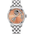 Hamilton Hamilton Jazzmaster Open Heart Lady Auto H32215100  H32215100 механические женские часы  красный циферблат, браслет нержавеющая сталь — вид спереди