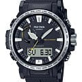 Casio Casio Pro Trek PRW-61-1A PRW PRW-61-1A кварцевые мужские часы  черный циферблат, браслет пластик — вид спереди