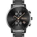 Hugo Boss Hugo Boss Integrity HB1513780  HB1513780 кварцевые мужские часы  черный циферблат, браслет нержавеющая сталь с ip-покрытием — вид спереди