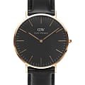 Daniel Wellington Daniel Wellington Classic Black Sheffield DW00100127  DW00100127 кварцевые мужские часы  черный циферблат, браслет кожаный — вид спереди