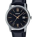 Casio Casio Collection MTP-V002L-1B3UDF (MTP-V002L-1B3)  MTP-V002L-1B3 кварцевые мужские часы  черный циферблат, браслет кожаный — вид спереди