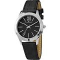 Jacques Lemans Jacques Lemans 1-1840A  1-1840A кварцевые женские часы  черный циферблат, браслет кожаный — вид спереди