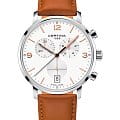 Certina Certina DS Caimano Chronograph C035.417.16.037.01 DS Caimano C0354171603701 кварцевые мужские часы  белый циферблат, браслет кожаный — вид спереди