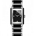 Rado Rado Integral Diamonds R20217712  R20217712 кварцевые женские часы  черный циферблат, браслет сталь + керамические вставки — вид спереди