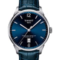 Tissot Tissot Chemin des Tourelles Powermatic 80 T099.407.16.047.00 Chemin des Tourelles T0994071604700 механические мужские часы  синий циферблат, браслет кожаный — вид спереди