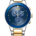 Citizen Citizen Eco-Drive AT2244-84L  AT2244-84L кварцевые мужские часы  синий циферблат, браслет нержавеющая сталь с ip-покрытием — вид спереди
