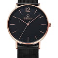 Obaku Obaku Mesh V197GXVBMB  V197GXVBMB кварцевые мужские часы  черный циферблат, браслет сталь с ip покрытием — вид спереди
