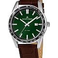 Jacques Lemans Jacques Lemans 1-2022F  1-2022F кварцевые мужские часы  зеленый циферблат, браслет кожаный — вид спереди