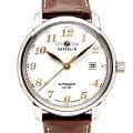 Zeppelin Zeppelin LZ127 Graf Zeppelin 76561  76561 механические мужские часы  белый циферблат, браслет кожаный — вид спереди