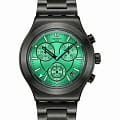 Swatch Swatch I New Chrono YVM407G  YVM407G кварцевые женские часы  зеленый циферблат, браслет нержавеющая сталь с pvd-покрытием — вид спереди
