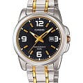Casio Casio Collection LTP-1314SG-1AVDF  LTP-1314SG-1A кварцевые женские часы  черный циферблат, браслет сталь с ip покрытием — вид спереди