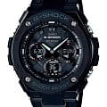 Casio Casio G-Shock GST-S100G-1BDR (GST-S100G-1B) GST G-Steel GST-S100G-1B электронные мужские часы  черный циферблат, браслет пластик — вид спереди