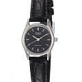 Casio Casio Collection LTP-1094E-1A  LTP-1094E-1A кварцевые женские часы  черный циферблат, браслет кожаный — вид спереди