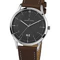 Jacques Lemans Jacques Lemans Retro Classic 1-2066A  1-2066A кварцевые мужские часы  серый циферблат, браслет кожаный — вид спереди