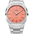 D1 Milano D1 Milano Ultra Thin UTBJ26  UTBJ26 кварцевые мужские часы  красный циферблат, браслет нержавеющая сталь 316l — вид спереди