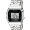 Casio Casio Vintage LA680WA-1  LA680WA-1 кварцевые женские часы  черный циферблат, браслет нержавеющая сталь — вид спереди
