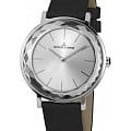 Jacques Lemans Jacques Lemans 1-2054A  1-2054A кварцевые женские часы  серебристый циферблат, браслет кожаный — вид спереди