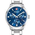 Swiss Military Hanowa Swiss Military Hanowa Roadrunner SMWGK0005602  SMWGK0005602 кварцевые мужские часы  синий циферблат, браслет нержавеющая сталь — вид спереди