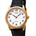Casio Casio MTP-1236PGL-7B  MTP-1236PGL-7B кварцевые мужские часы  белый циферблат, браслет кожаный — вид спереди