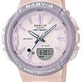Casio Casio Baby-G BGS-100SC-4A  BGS-100SC-4A кварцевые женские часы  розовый циферблат, браслет пластик — вид спереди