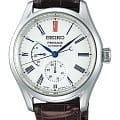 Seiko Seiko Presage SPB093J1  SPB093J1 механические мужские часы  белый циферблат, браслет кожаный — вид спереди