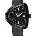 Hamilton Hamilton Ventura Elvis80 Auto H24585331  H24585331 механические мужские часы  черный циферблат, браслет каучук — вид спереди