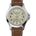 Hamilton Hamilton Khaki Field King Auto H64455523  H64455523 механические мужские часы  бежевый циферблат, браслет кожаный — вид спереди