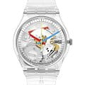 Swatch Swatch Clearly New Gent SO29K100-S06  SO29K100-S06 кварцевые мужские часы  прозрачный циферблат, браслет пластик — вид спереди