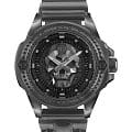 Philipp Plein Philipp Plein Skull Synthetic PWWAA0523  PWWAA0523 кварцевые женские часы  черный циферблат, браслет полиуретан — вид спереди