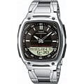 Casio Casio Illuminator AW-81D-1A  AW-81D-1A кварцевые мужские часы  черный циферблат, браслет 18-каратное желтое золото — вид спереди