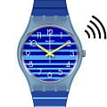 Swatch Swatch Gent Swatch Pay! SVHS102-5300  SVHS102-5300 кварцевые мужские часы  синий циферблат, браслет силикон — вид спереди