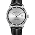 Hamilton Hamilton Jazzmaster Gent Quartz H32451751  H32451751 кварцевые мужские часы  серебристый циферблат, браслет кожаный — вид спереди